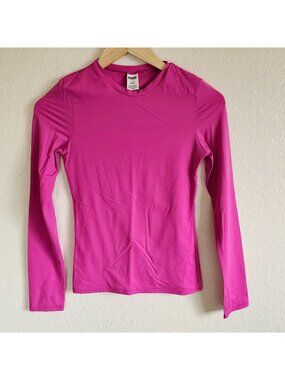 Victorias Small Secret Pink Womens Long Sleeve Fitted Crewneck Shirt